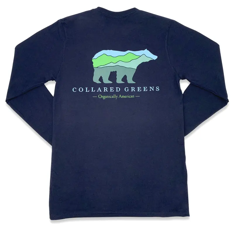 Mountain Bear Long Sleeve Tee – Navy 1