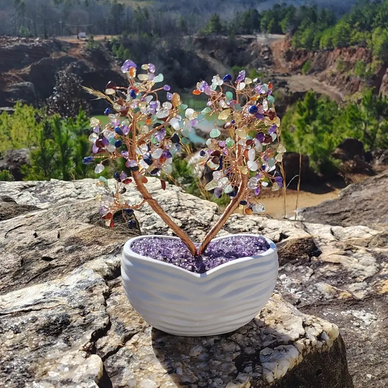 Multi-Gemstone Chip Crystal Tree – Chakra Decor 1