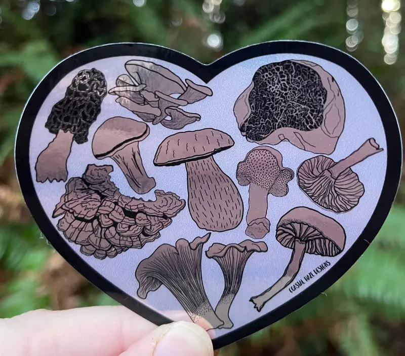 Mushroom Love Illustrated Sticker 1