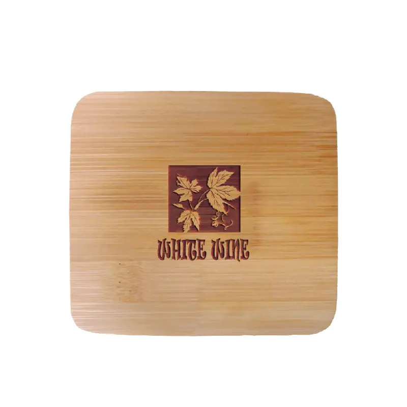Natural Bamboo Square Coasters (6-Pack) 1