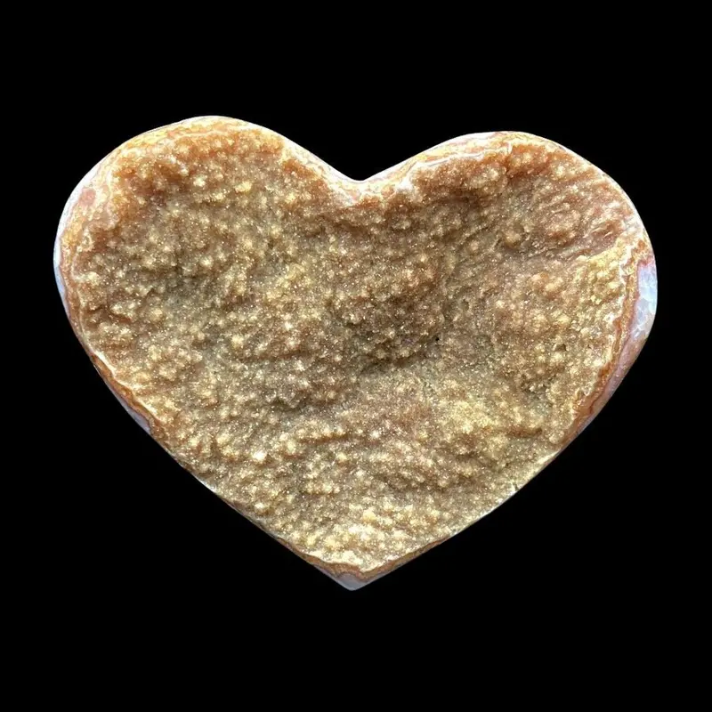 Natural Citrine Crystal Cluster In Heart Shape – Sunlit Golden Specimen 1
