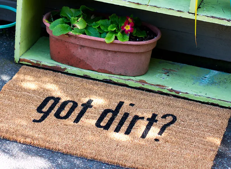 Natural Coconut Fiber Doormat – 'Got Dirt?' Design 1