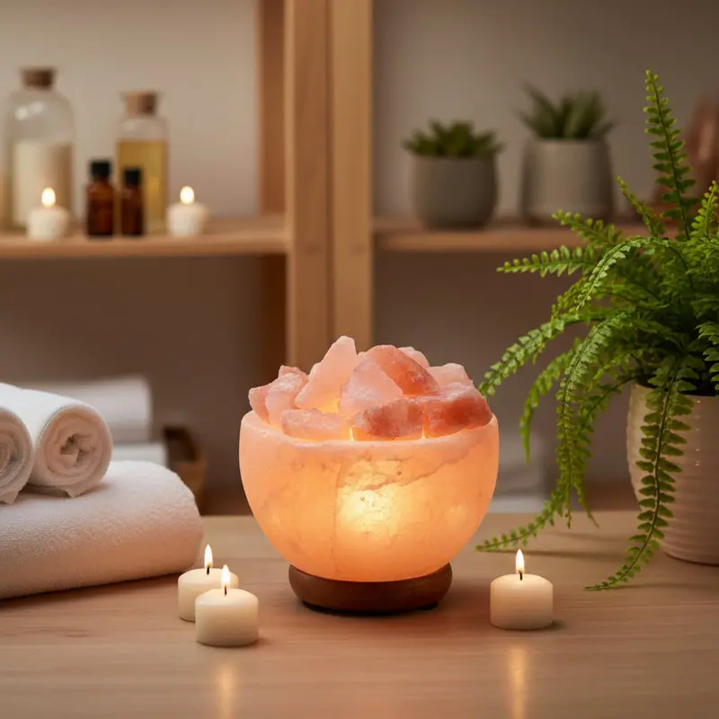 Natural Himalayan Salt Lamp – Hand-Carved Dry Salt Bowl From Nepal 1