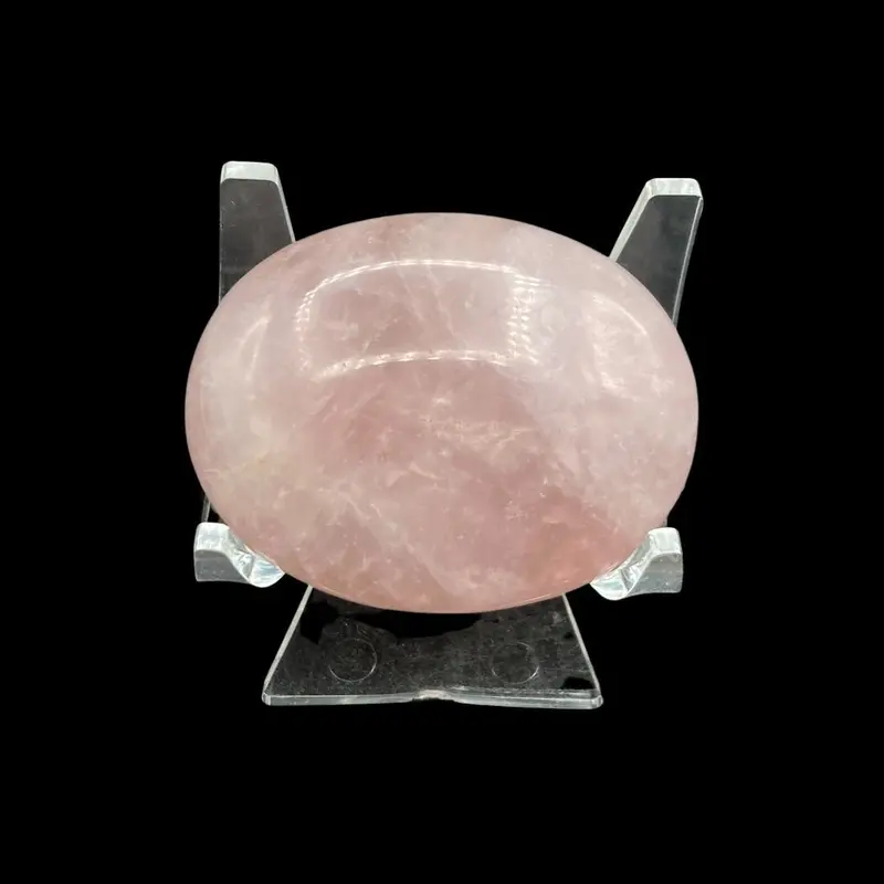 Natural Rose Quartz Palm Stone For Healing And Grounding 1