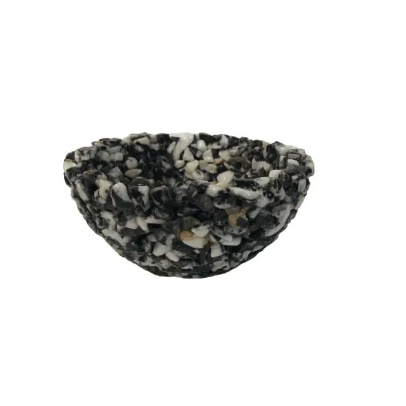 Natural Zebra Stone Decorative Bowl – Organic Pebble Design 1