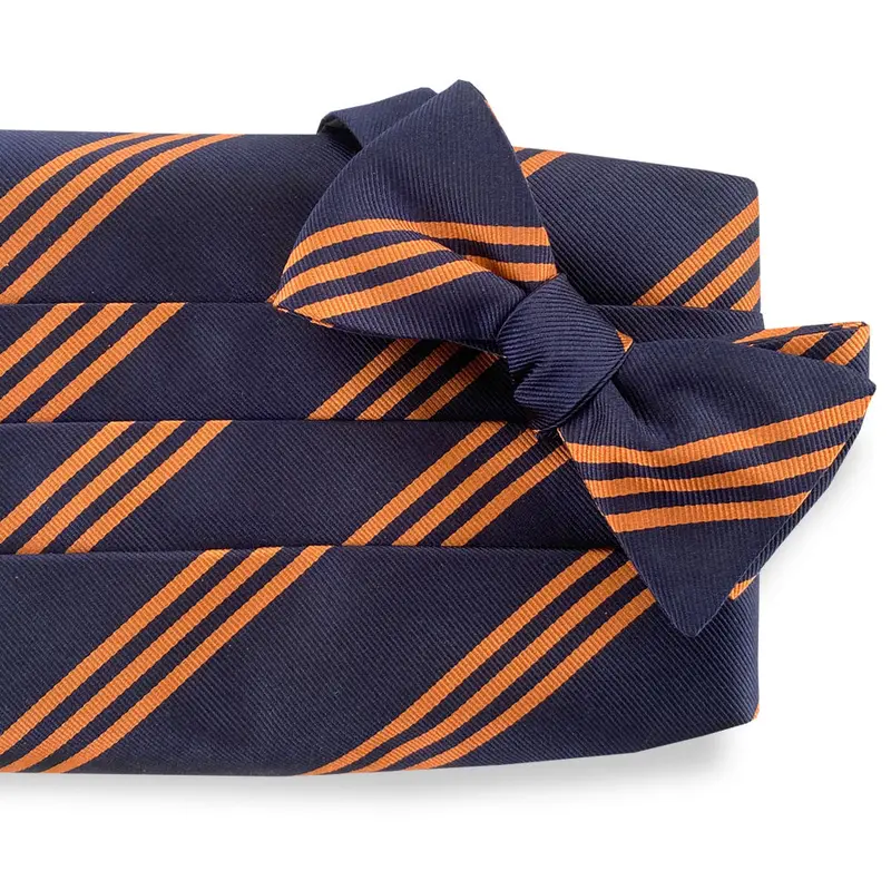 Navy And Orange College Collection Striped Cummerbund Set 1