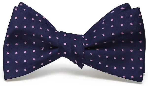 Navy And Pink Sutton Spots Bow Tie 1