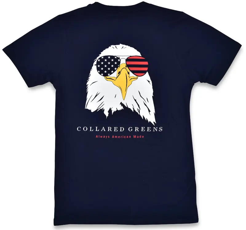 Navy Short Sleeve T-Shirt – 'Bald Eagle' Print 1
