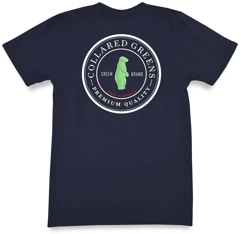 Navy Short Sleeve T-Shirt With Circular Logo Design 1