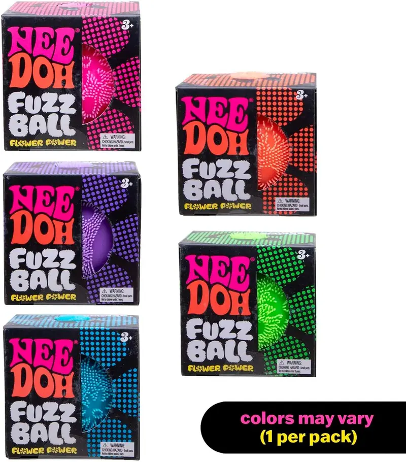 Needoh Fuzz Ball Flower Power Squishy Stress Reliever 1