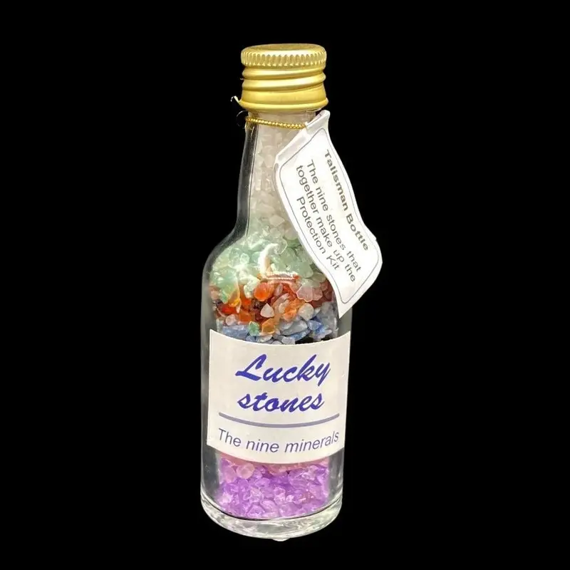 Nine-Mineral Lucky Talisman Bottle – Curated Crystal Elixir Vial 1