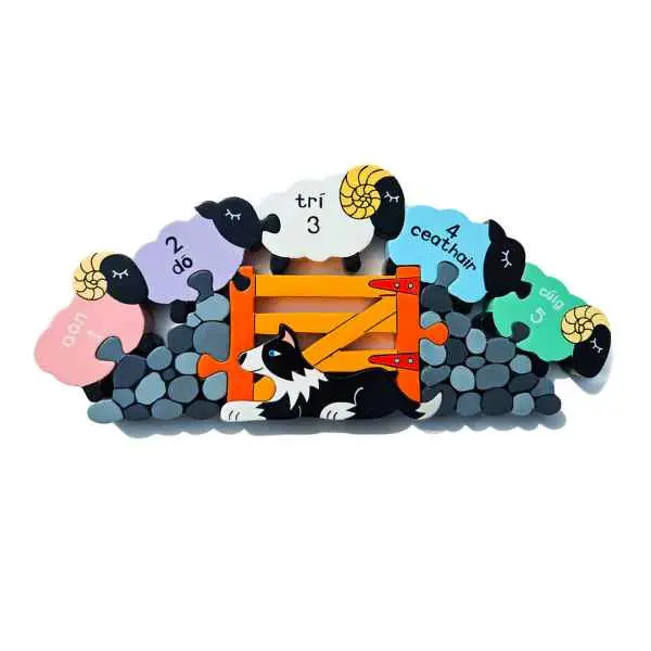 Number Sheep Row – Counting Puzzle In Irish (Gaeilge) 1