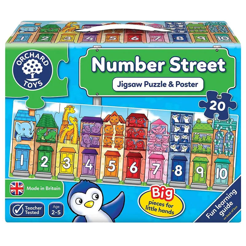 Number Street Floor Puzzle – 20-Piece Educational Jigsaw By Orchard Toys 1