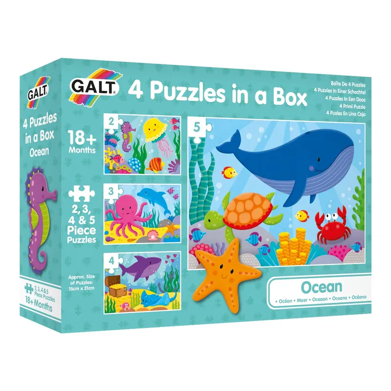 Ocean-Themed Puzzle Box – 4 Unique Jigsaw Puzzles 1