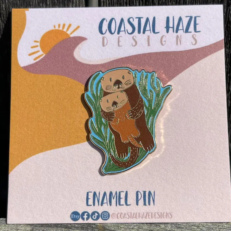 Ocean-Themed Sea Otter Enamel Pin 1