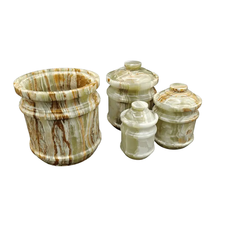 Onyx Canister Set With Matching Utensil Holder 1