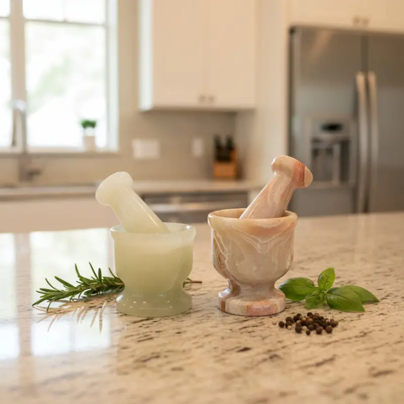 Onyx Mortar And Pestle Set – 2-Inch Natural Stone Pair 1
