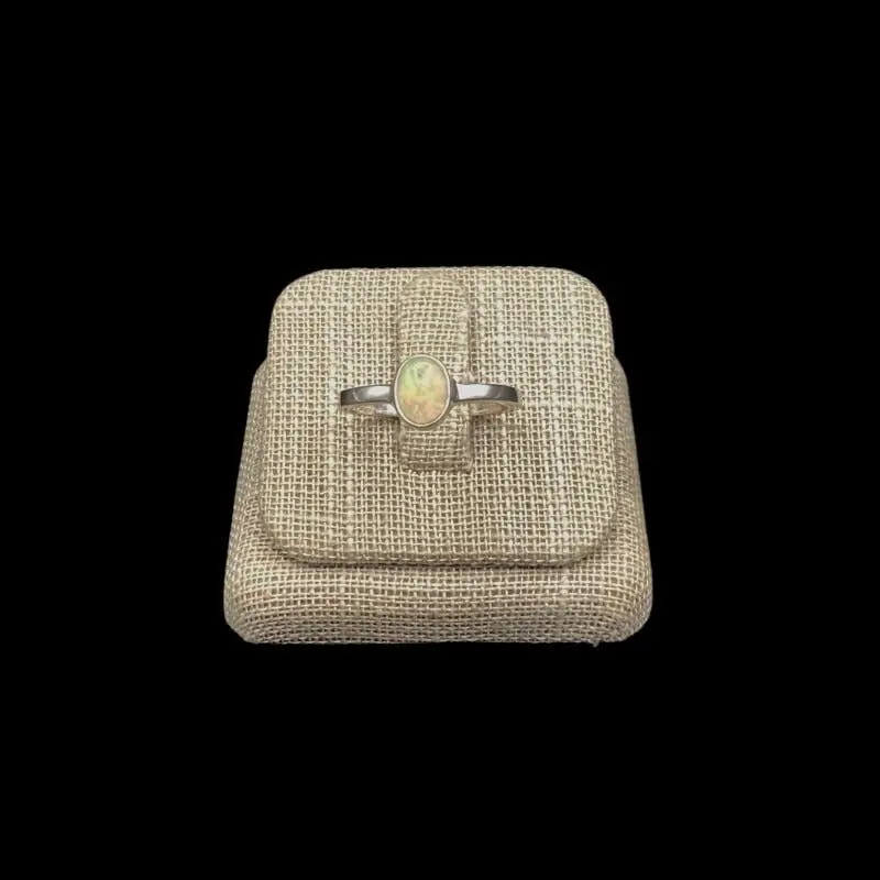 Opal Gemstone Ring In Sterling Silver Band 1