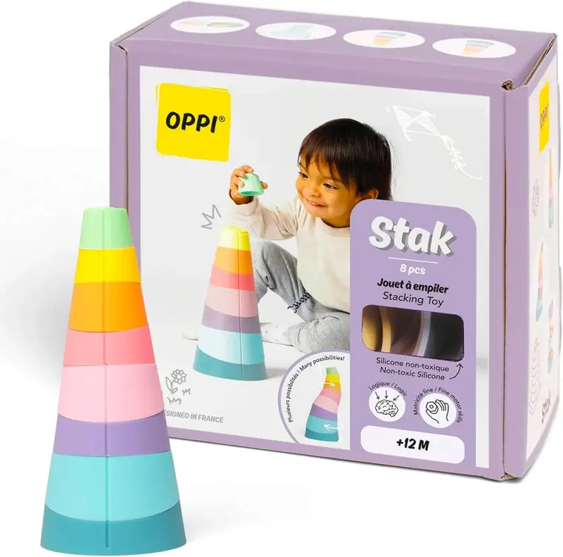 Oppi Stak – Soft Baby Stacking Toy For Motor Skill Development 1