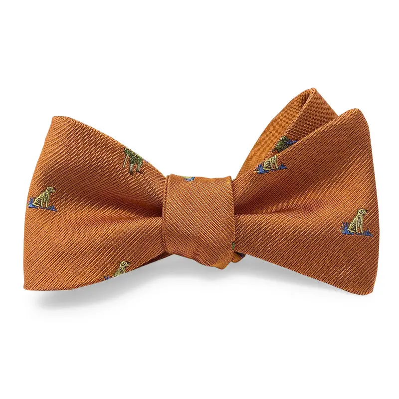 Orange Hunter And Dog Illustration Hair Bow 1