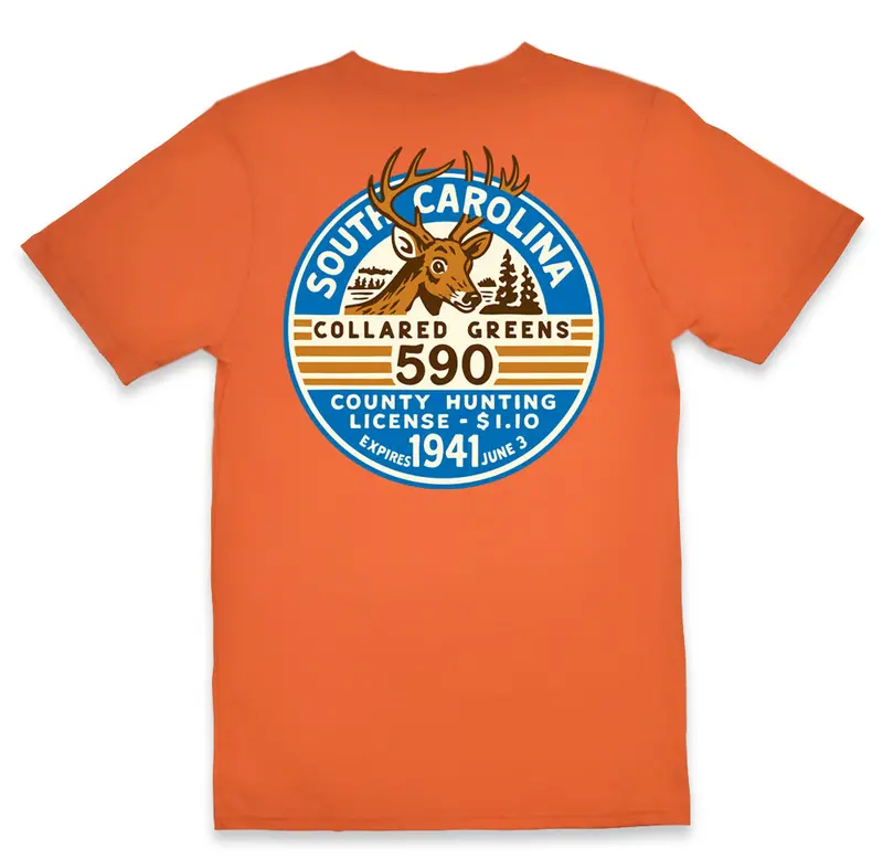 Orange Hunting License Short Sleeve T-Shirt 1