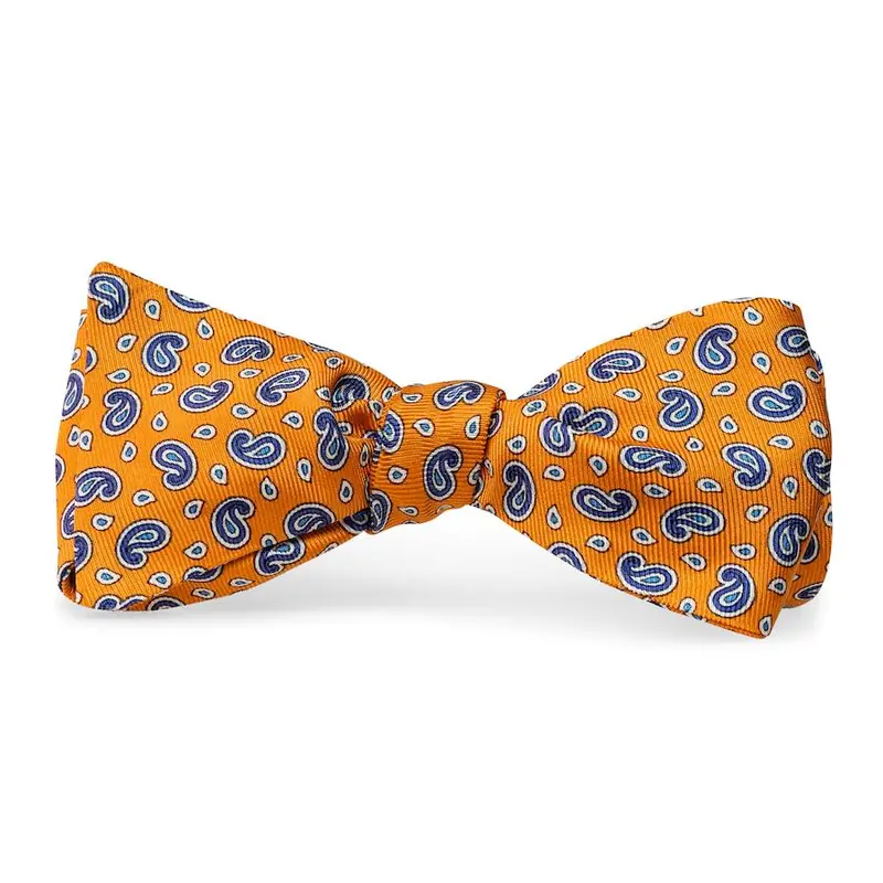 Orange Pawleys Paisley Bow Tie 1