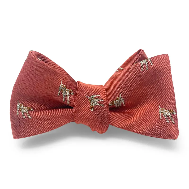 Orange Pointer Dog Print Hair Bow 1