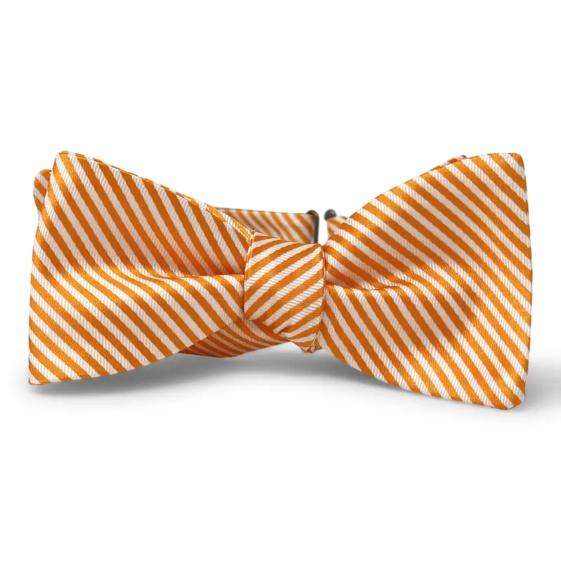 Orange Signature Stripe Bow Tie 1