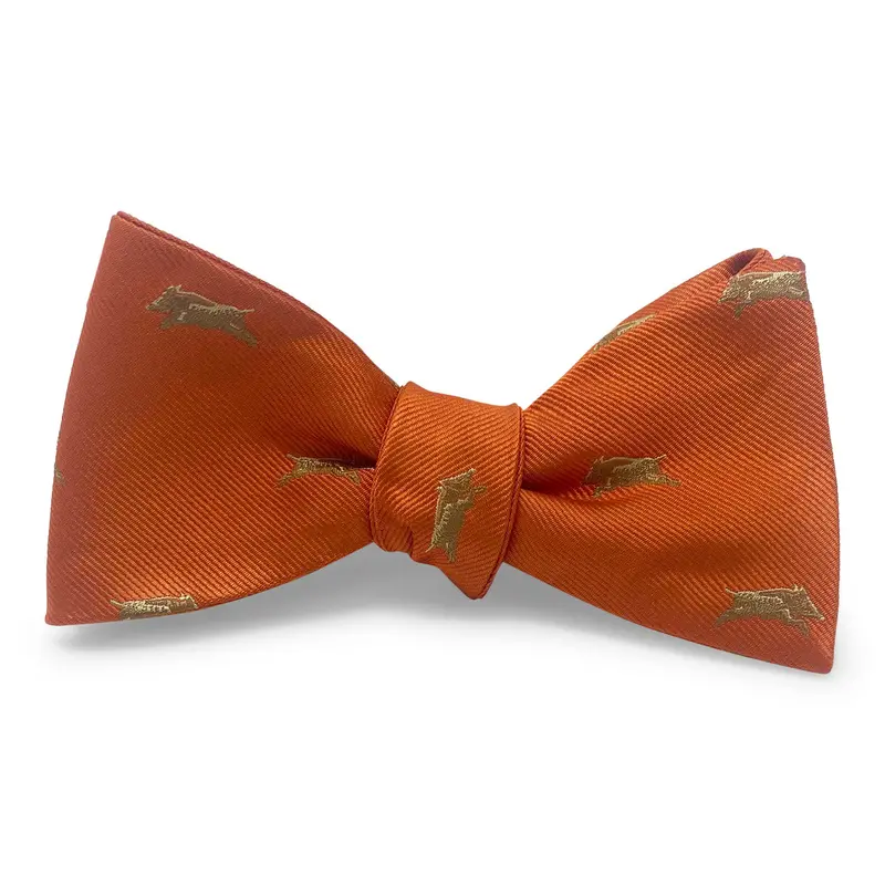 Orange Wild Boar–Patterned Bow Tie 1
