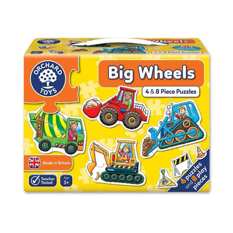 Orchard Toys Big Wheels Jigsaw Puzzle – Fun Vehicle Theme 1