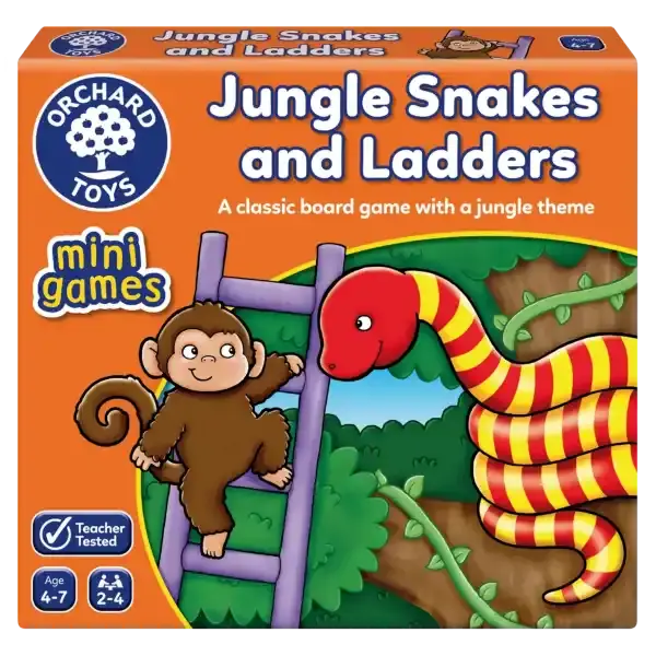 Orchard Toys Jungle Snakes & Ladders – Travel-Friendly Edition 1