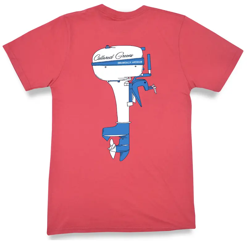 Outboard Short Sleeve Tee – Vibrant Coral 1