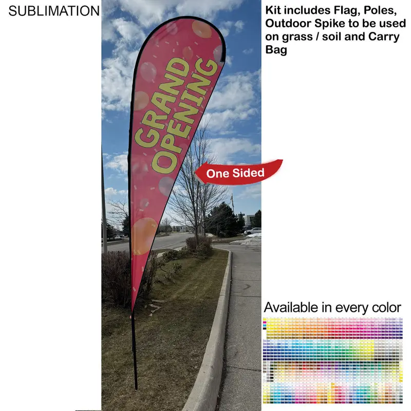 Outdoor 16' Tear Drop Flag Kit With Spike Base And Storage Bag 1
