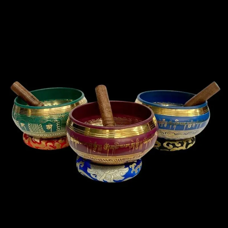 Oversized Singing Bowl Featuring Chakra Engravings 1