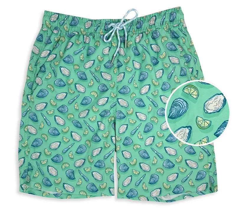 Oyster Affair Mint Swim Trunks 1