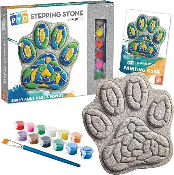 Paint-Your-Own Animal Paw Print Stepping Stone Craft Set 1