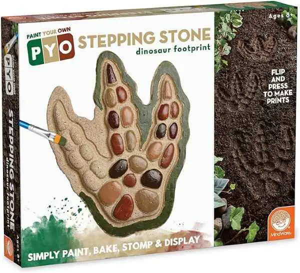 Paint-Your-Own Dinosaur Footprint Stepping Stone Kit 1