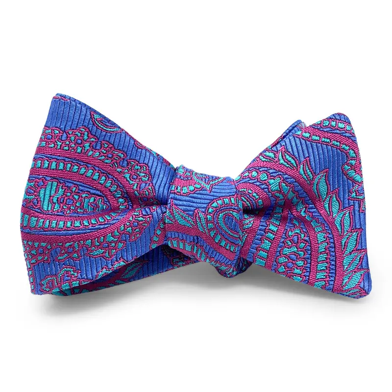 Paisley Lavender And Aqua Bow Tie – Dual-Tone Design 1