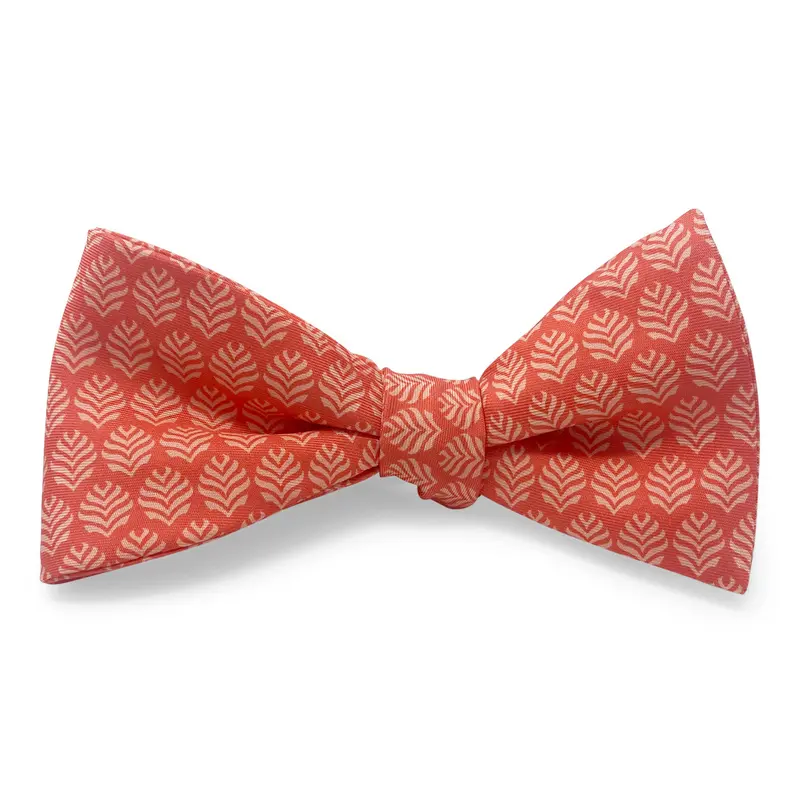 Palm Print Coral Bow Feature 1