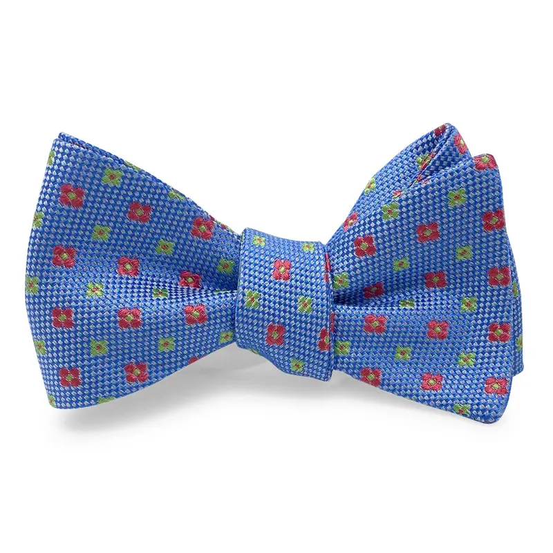 Park Landscape Print Hair Bow In Denim Blue 1
