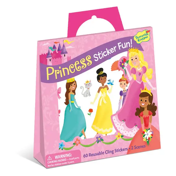 Peaceable Kingdom Princess Sticker Fun – Reusable Themed Sticker Tote 1