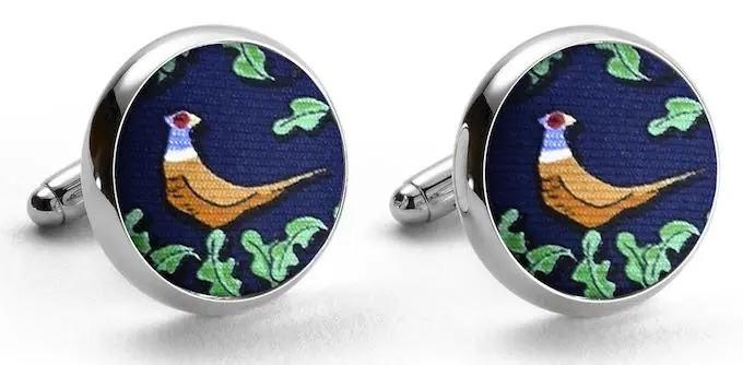 Pheasant Run Navy Cufflinks 1