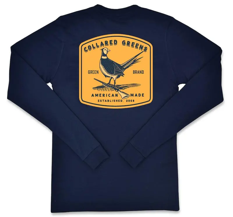 Pheasant Season Navy Long Sleeve T-Shirt 1