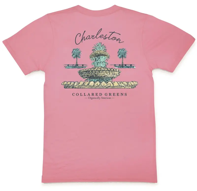Pineapple Fountain Pink Short-Sleeve T-Shirt 1