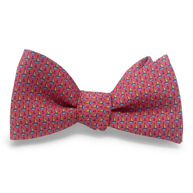 Pink Anchored-In Nautical Bow Tie 1