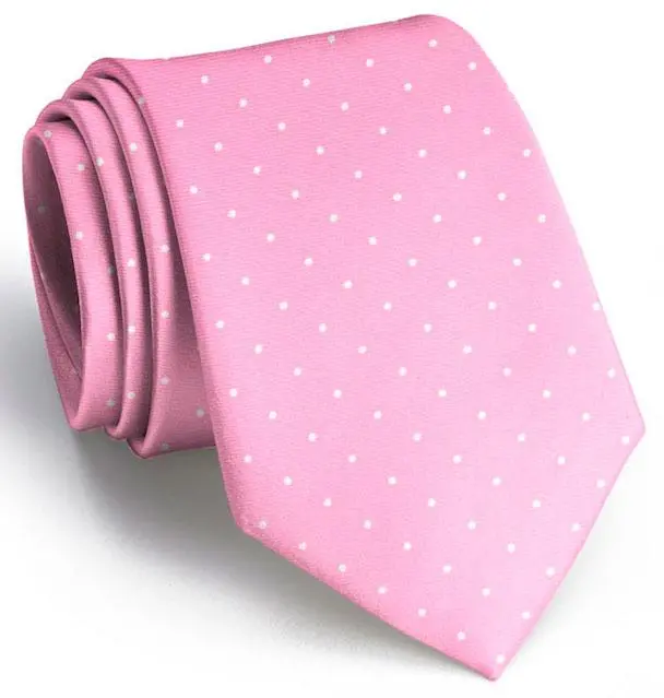 Pink Classic Spots Boys Tie – Playful Polka Dot Youth Formal Wear 1