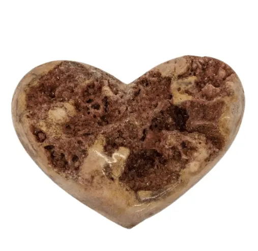 Pink Druzy Quartz Heart Specimen – Natural Geode Slice 1