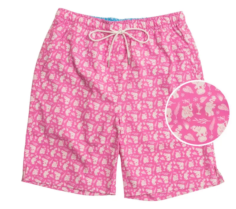 Pink Elephants Pink Swim Trunks 1