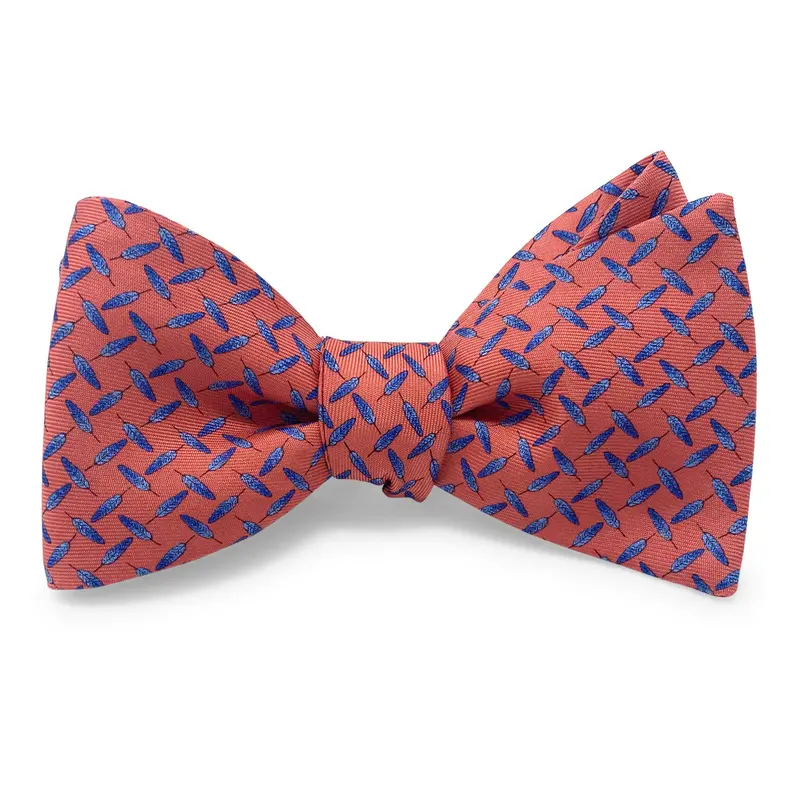 Pink Feather-Design Hair Bow 1