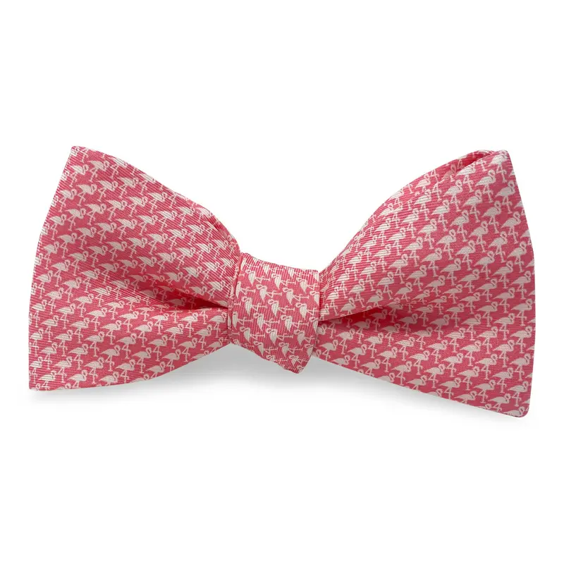 Pink Flamingo Silhouette Bow Tie 1